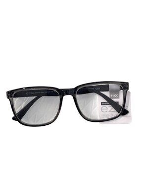 Foster Grant Premium Reading Glasses +1.00 EZ2C2303 Gray Square Plastics NEW